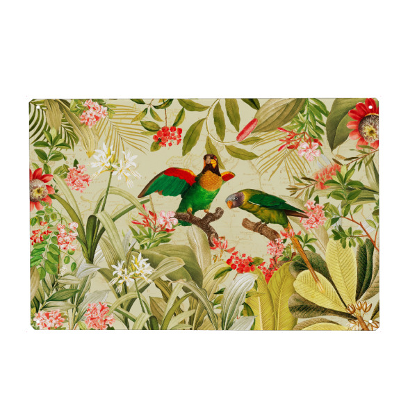 Holzbild "Exotic Parrots In Tropical Jungle" artboxONE - Natur,Reise,Floral,Tiere,Für Mama