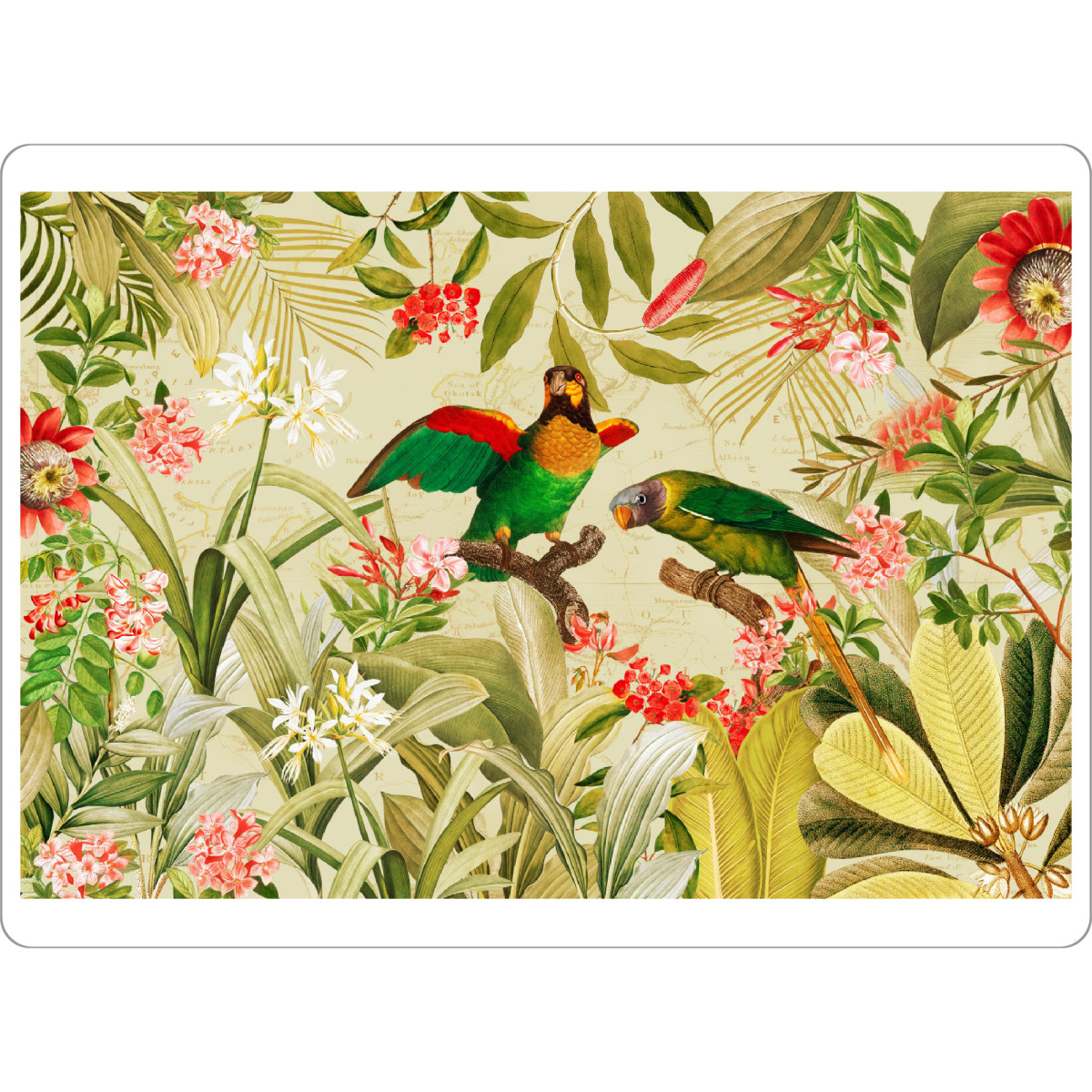 Tischset "Exotic Parrots In Tropical Jungle" artboxONE - Natur,Reise,Floral,Tiere,Für Mama