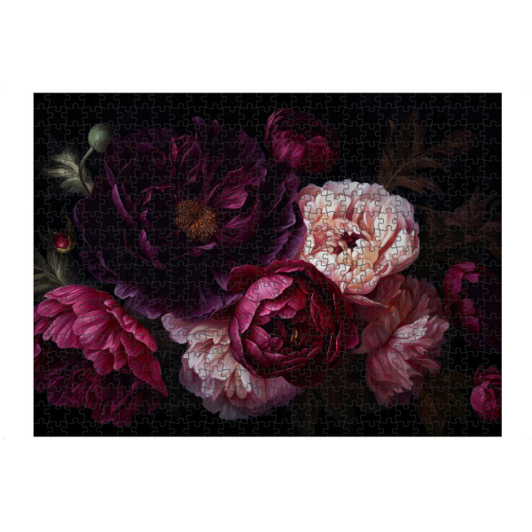 artboxONE Puzzle "Burgundy And Pink Peonies Bouquet" artboxONE - Natur,Floral,Für Mama