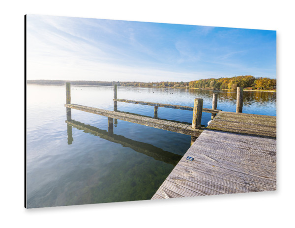 Alu-Dibond "Steg am Plauer See" 30x20 cm artboxONE