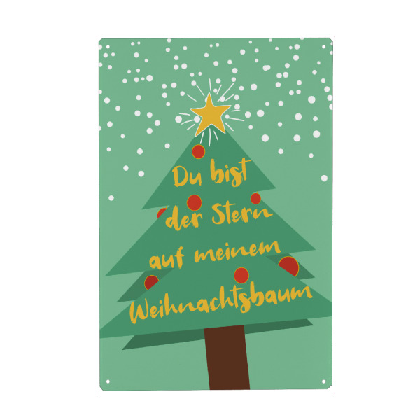 Holzbild "Stern auf meinem Weihnachtsbaum" artboxONE - Typografie,Weihnachten