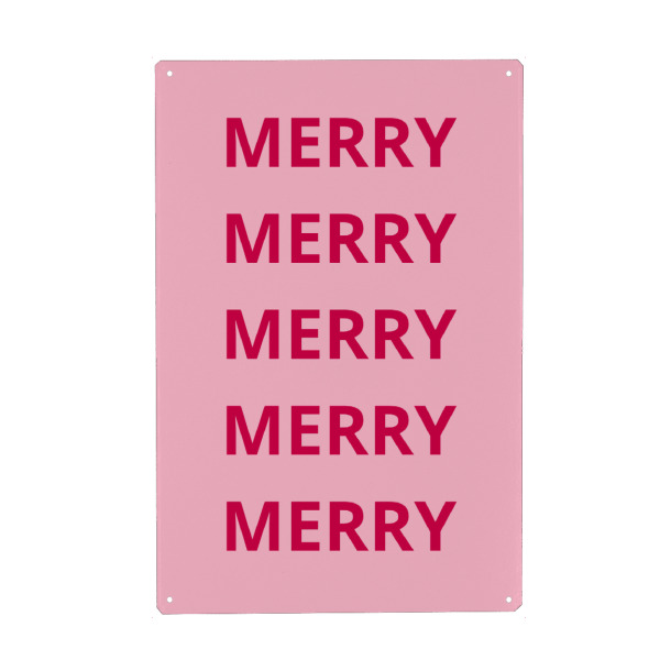 Metall Poster "Merry merry" artboxONE - Typografie,Weihnachten