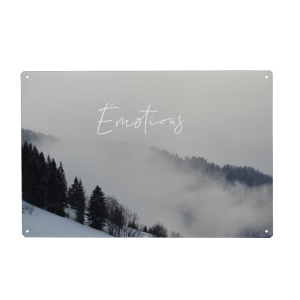 Metall Poster "Emotions Nature" artboxONE - Typografie,Natur,Weihnachten - Nature,Landschaftsfotografie,Landschaft,Gefühle,Winter,Weltraum,Märchen