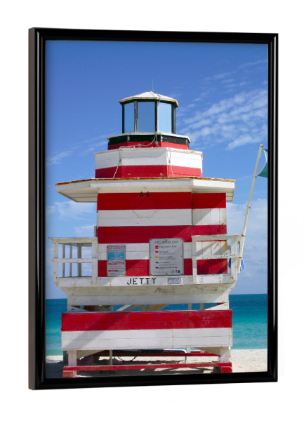 Poster mit schwarzem Rahmen "Baywatch Miami South Beach" artboxONE - Reise,Reise / Strand und Meer,Reise / Länder
