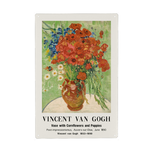 Holzbild "Van Gogh Korn- und Mohnblumen" artboxONE - Typografie,Natur,Floral