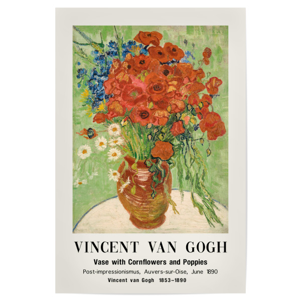 Poster 30x20 cm "Van Gogh Korn- und Mohnblumen" artboxONE - Typografie,Natur,Floral