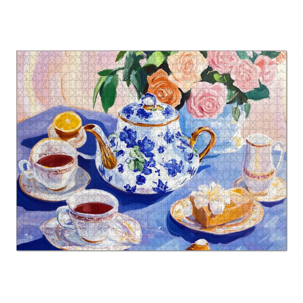 Puzzle Ravensburger "Nachmittagstee und Bäckerei" artboxONE - Essen & Trinken