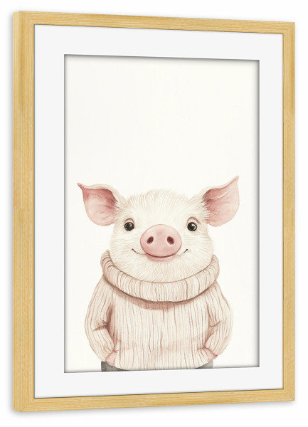 Poster mit Rahmen kiefer "Babe süße Ferkel Liebe" artboxONE - Tiere,Liebe,Lustig