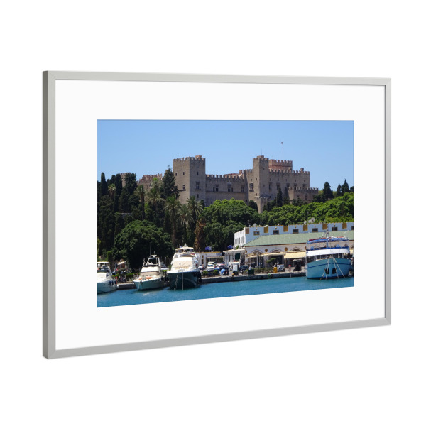 Poster mit Rahmen Silber "Rhodos-Stadt" artboxONE - Städte,Reise,Architektur,Reise / Strand und Meer,Reise / Länder