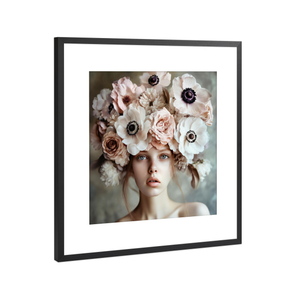 Poster mit Rahmen Schwarz (Metallic) "Schleier aus Blüten" artboxONE - Natur,Floral,Abstrakt,Für Mama