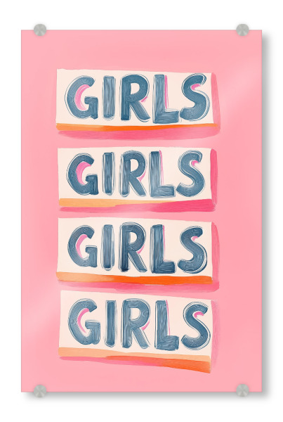 Acrylglasbild "Pastel Girls Power" artboxONE - Typografie,Menschen,Geometrie