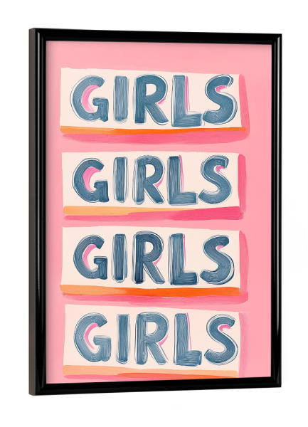 Poster mit schwarzem Rahmen "Pastel Girls Power" artboxONE - Typografie,Menschen,Geometrie