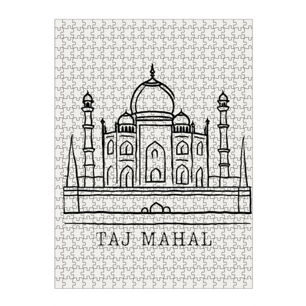 Puzzle Ravensburger "Simple line drawing Taj Mahal" artboxONE - Städte,Architektur