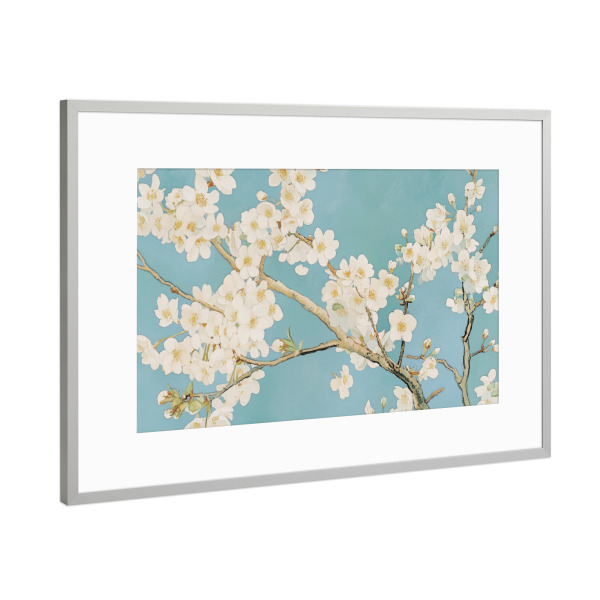Poster mit Rahmen Silber "Kirschblütenbaum" artboxONE - Natur,Floral