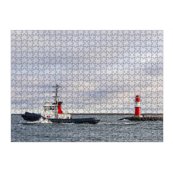 Puzzle Ravensburger "Schlepper und Molenturm" artboxONE - Natur,Reise,Architektur,Reise / Strand und Meer