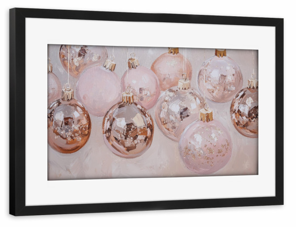 Poster mit Rahmen schwarz "Rosa Weihnachtskugeln" artboxONE - Geometrie,Weihnachten,Festivals