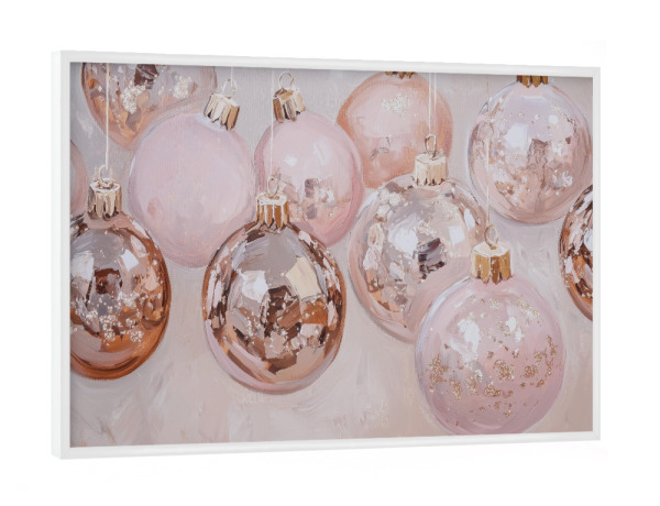 Poster mit weißem Rahmen "Rosa Weihnachtskugeln" artboxONE - Geometrie,Weihnachten,Festivals