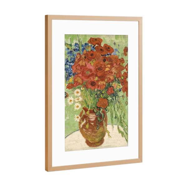 Poster mit Rahmen Kupfer "Stillleben van Gogh Mohnblumen" artboxONE - Natur,Floral,Abstrakt