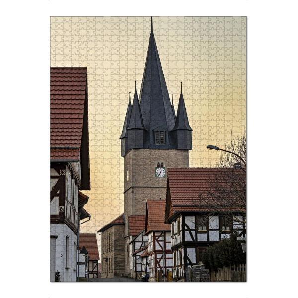 Puzzle Ravensburger "Kirche von Netra am Abend" artboxONE - Städte,Architektur