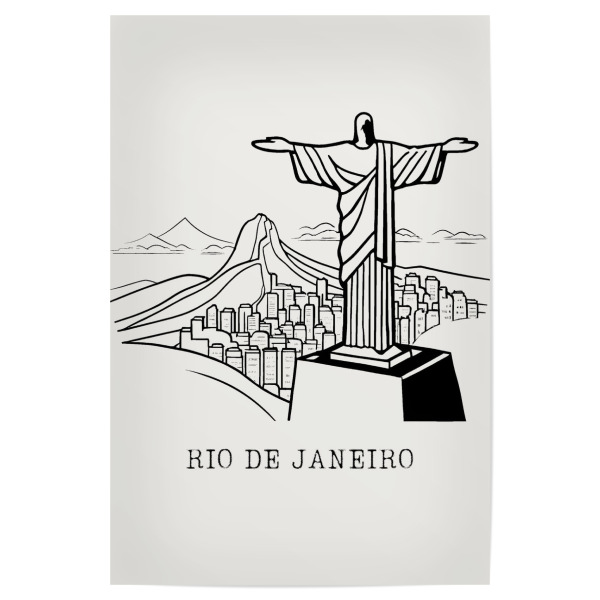 Poster "Line drawing Rio de Janeiro" artboxONE - Architektur,Städte / Rio de Janeiro