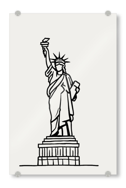 Acrylglasbild "Drawing the Statue of Liberty" artboxONE - Städte / New York,Architektur