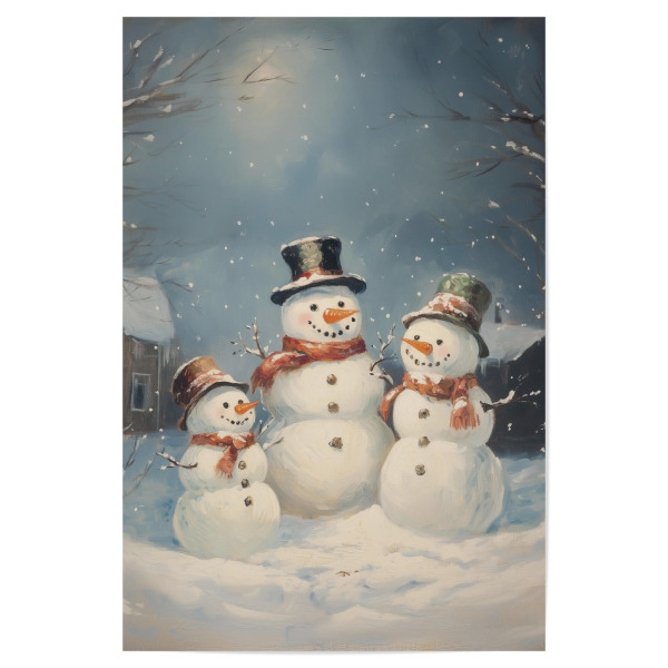 Poster 30x20 cm "Schneemannfamilie" artboxONE - Weihnachten,Festivals
