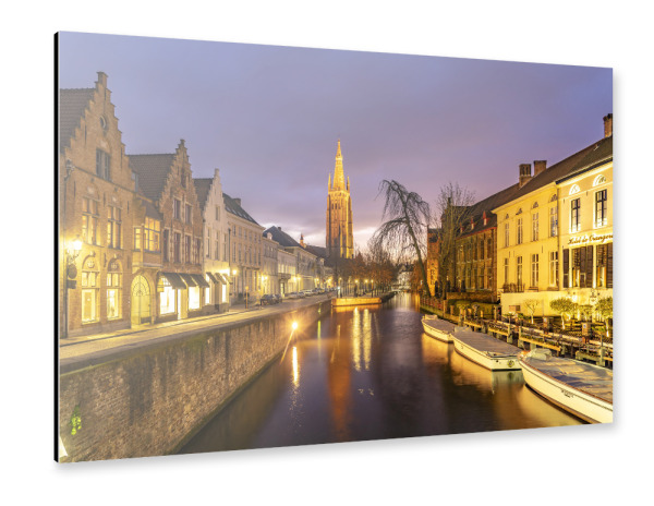 Alu-Dibond "Gracht in Brügge" 75x50 cm artboxONE