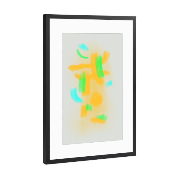 Poster mit Rahmen Schwarz (Metallic) "Fluo mischen" artboxONE - Abstrakt - Fluo,Grün,Fluoreszierend,Abstrakt,Modern