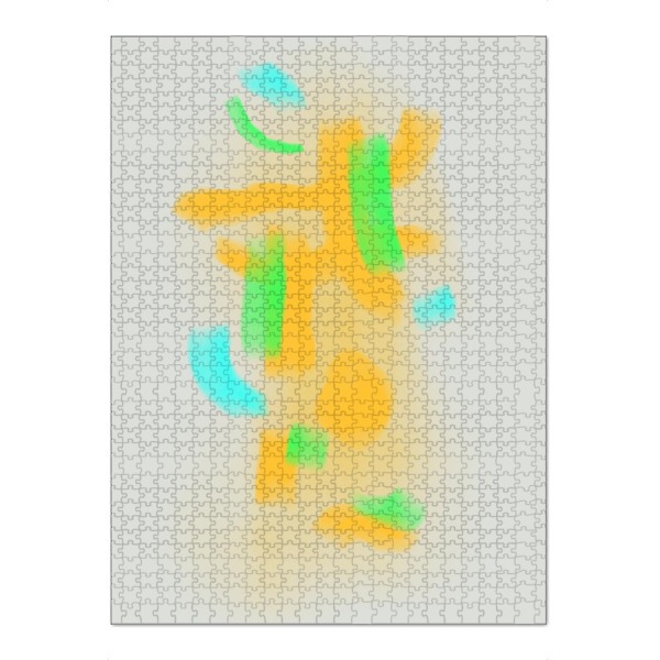 Puzzle Ravensburger "Fluo mischen" artboxONE - Abstrakt - Fluo,Grün,Fluoreszierend,Abstrakt,Modern - Bild fluo