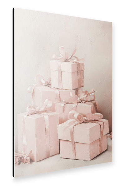Alu-Dibond "Pastellrosa Geschenkboxen" 75x50 cm artboxONE