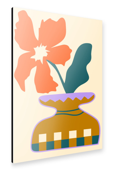 Alu-Dibond "Bold Blooms in a Patterned Vase" 75x50 cm artboxONE