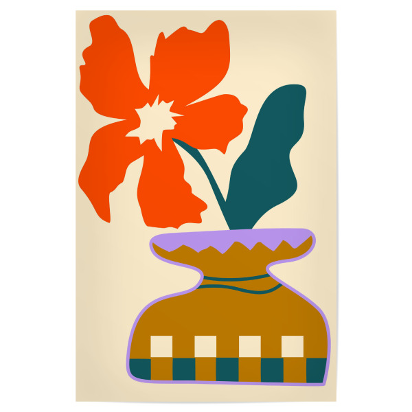 Poster 30x20 cm "Bold Blooms in a Patterned Vase" artboxONE - Floral,Abstrakt