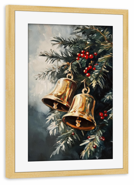 Poster mit Rahmen kiefer "Weihnachtsschmuck" artboxONE - Natur,Floral,Weihnachten,Festivals