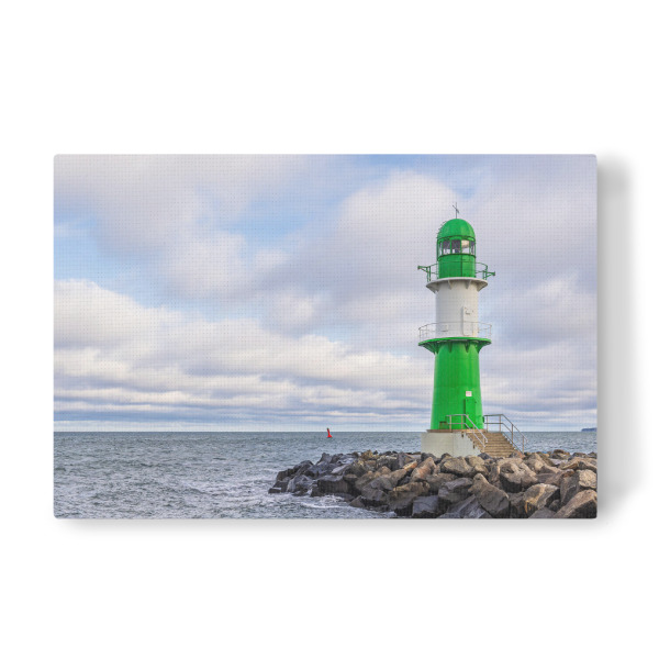 Leinwandbild "Mole und grüner Molenturm" artboxONE - Natur,Reise,Architektur,Reise / Strand und Meer