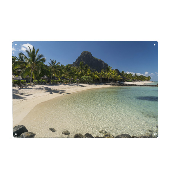Holzbild "Le Morne Mauritius," artboxONE - Reise / Strand und Meer - Mauritius,Afrika,Insel,Indischer ozean,Le morne,Traumstrand