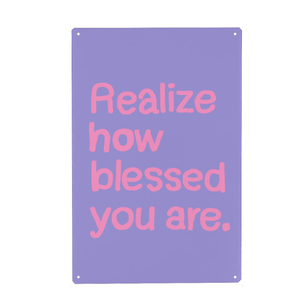 Metall Poster "Gesegnet bist du Zitat" artboxONE - Typografie,Menschen,Liebe