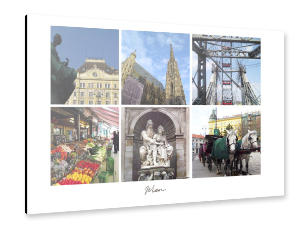 Alu-Dibond "Vienna Collage" 30x20 cm artboxONE