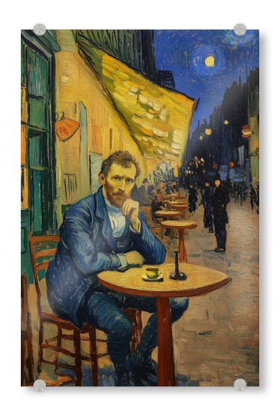 Acrylglasbild "Caféterrasse mit van Gogh" artboxONE - Essen & Trinken,Abstrakt,Menschen