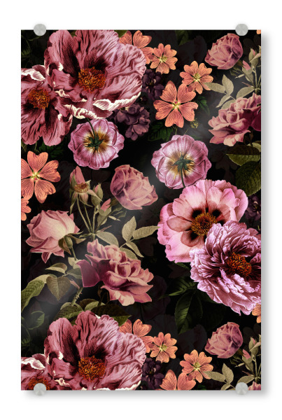 Acrylglasbild "Vintage Dark Midnight Garden" artboxONE - Natur,Floral,Für Mama