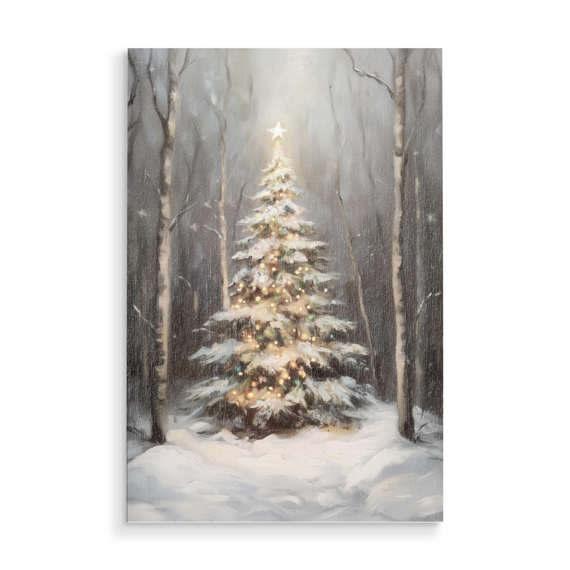 Holzbild "Verschneiter Weihnachtsbaum" artboxONE - Natur,Weihnachten,Festivals