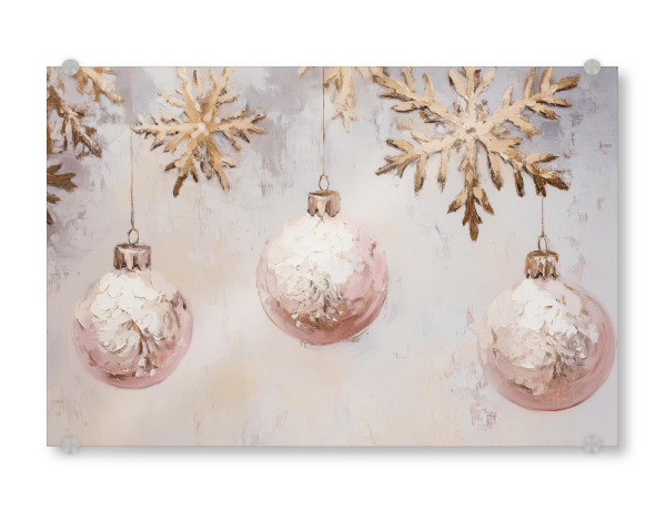 Acrylglasbild "Rosa Kugelornamente" artboxONE - Floral,Für Kinder,Geometrie,Weihnachten,Festivals