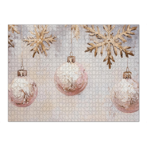Puzzle Ravensburger "Rosa Kugelornamente" artboxONE - Floral,Für Kinder,Geometrie,Weihnachten,Festivals