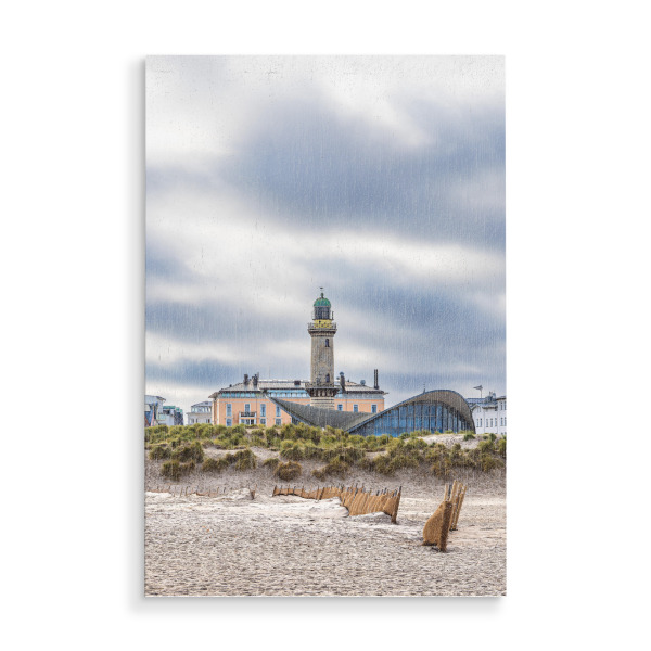 Holzbild "Teepott und Leuchtturm" artboxONE - Reise,Architektur
