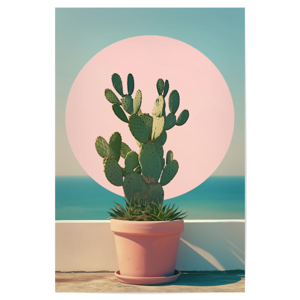 Poster "Kaktus am Meer" artboxONE - Natur,Floral,Reise / Strand und Meer