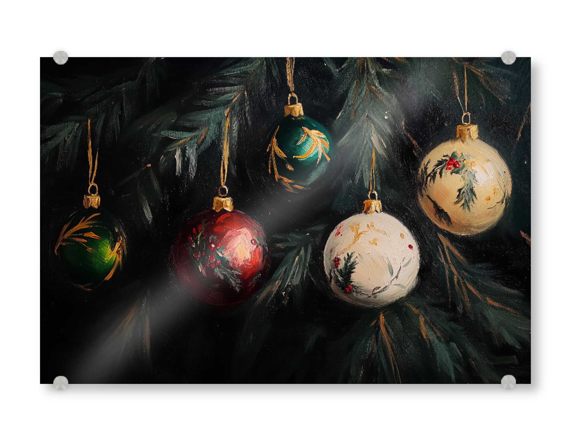 Acrylglasbild "Weihnachtskugeln am Baum" artboxONE - Weihnachten,Festivals