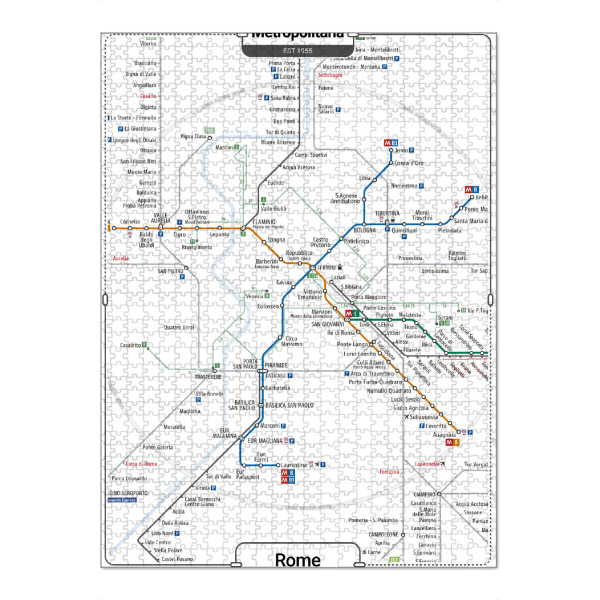 Puzzle Ravensburger "U-Bahn – Rom" artboxONE - Städte,Städte / Rom,Kartografie