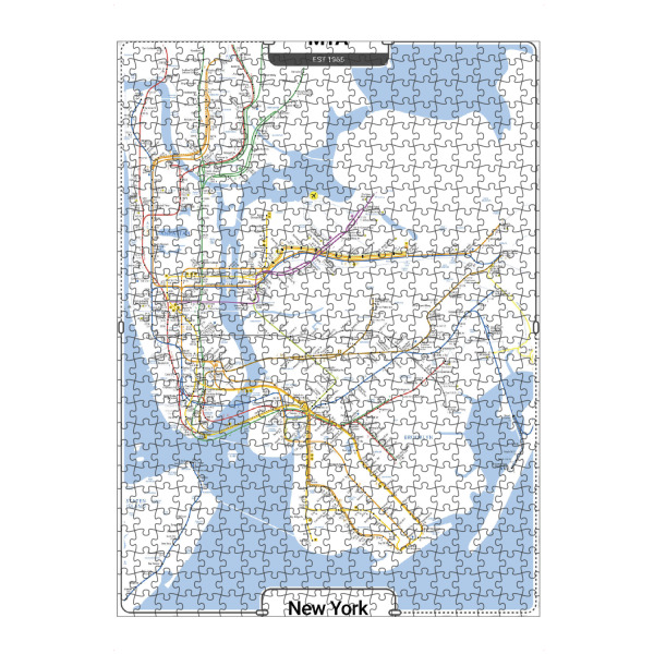 Puzzle Ravensburger "U-Bahn – New York" artboxONE - Städte,Städte / New York,Kartografie