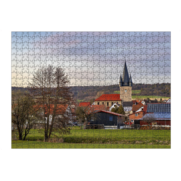 Puzzle Ravensburger "Die Kirche von Netra" artboxONE - Architektur - Netra,Ringgau,Hessen,Nordhessen,Kirche,Dorfkirche,Werra meißner kreis,Dorf