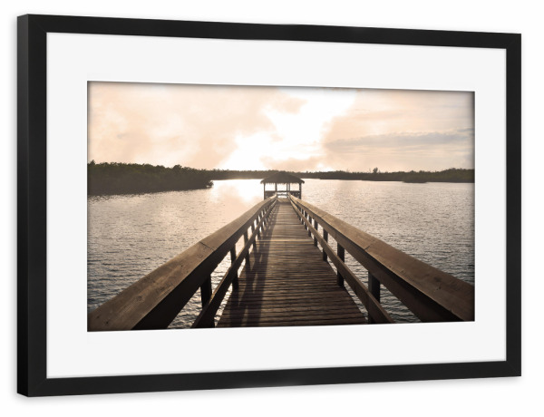 Poster mit Rahmen schwarz "Pavillon am Seeufer" artboxONE - Natur,Reise,Menschen,Reise / Strand und Meer