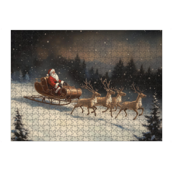 Puzzle Ravensburger "Weihnachtsmann mit Rentieren" artboxONE - Reise,Menschen,Weihnachten,Festivals